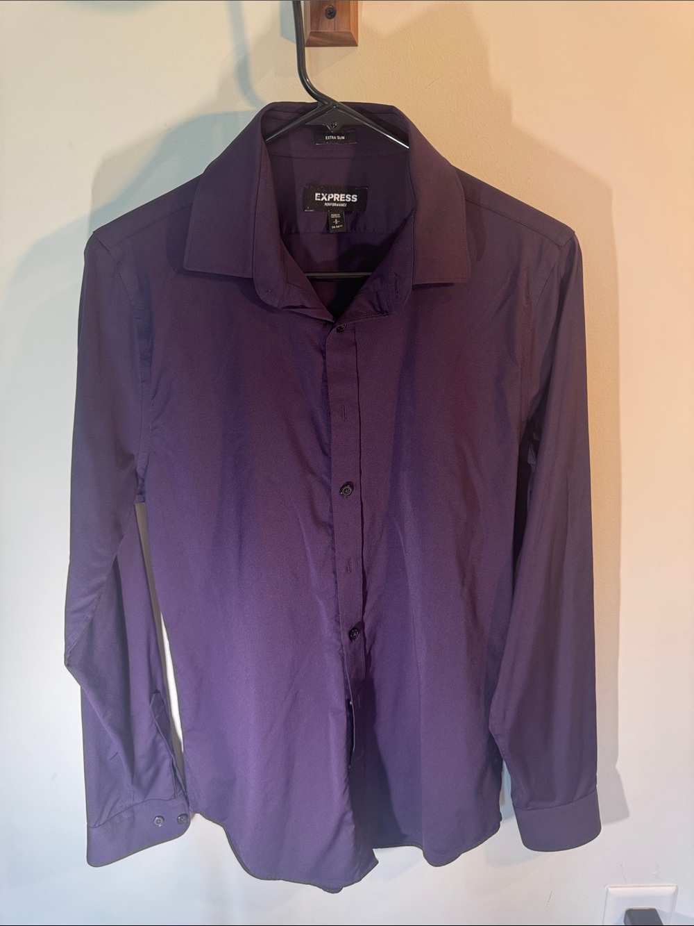 Express Men's Deep Purple Long-Sleeve Dress Shirt